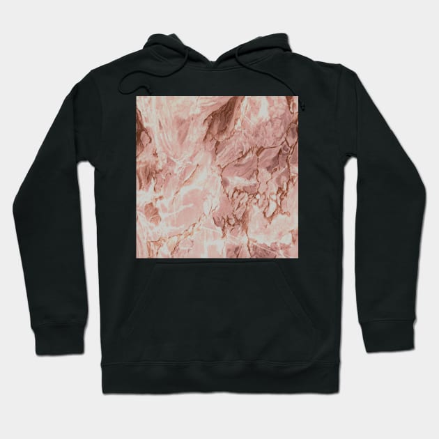 BLUSH COPPER PINK WHITE ABSTRACT MARBLE DESIGN Hoodie by jacquline8689